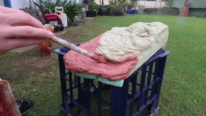 Add cement oxide colorants to the tile pointing for desired coloration.