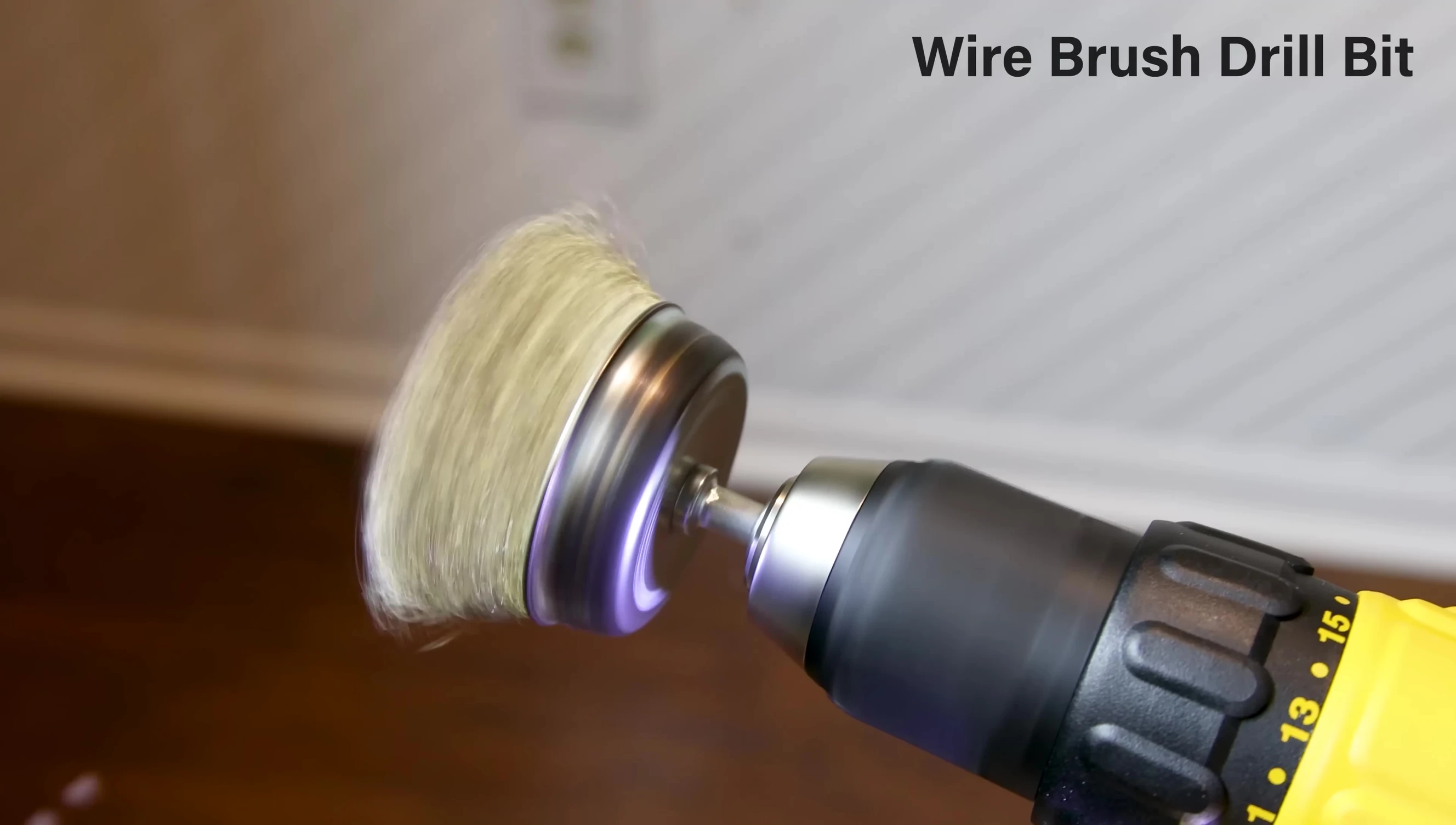 Using a wire brush drill bit to add texture