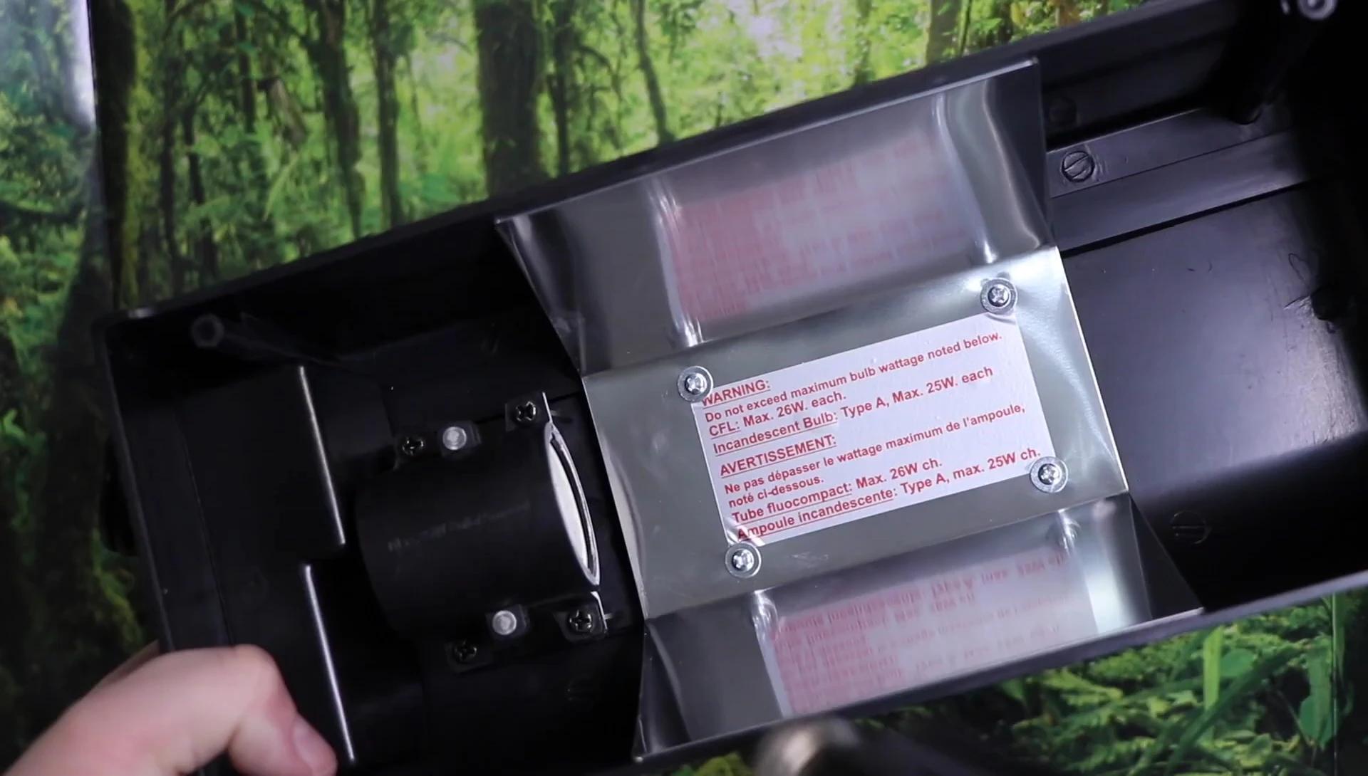 Close-up of the LED showcasing its rotating mechanism.