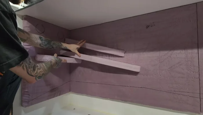 Spray foam the bottom seam and dampen with water to help cure.