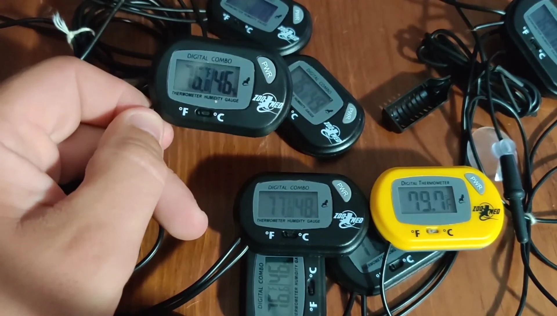 ZooMed unit showing ambient temperature in reptile room