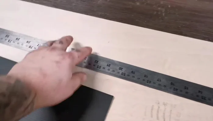 Use a steel rule and sharp knife to cut along the ridges for straight lines. For side pieces, use a set square for precise cuts.