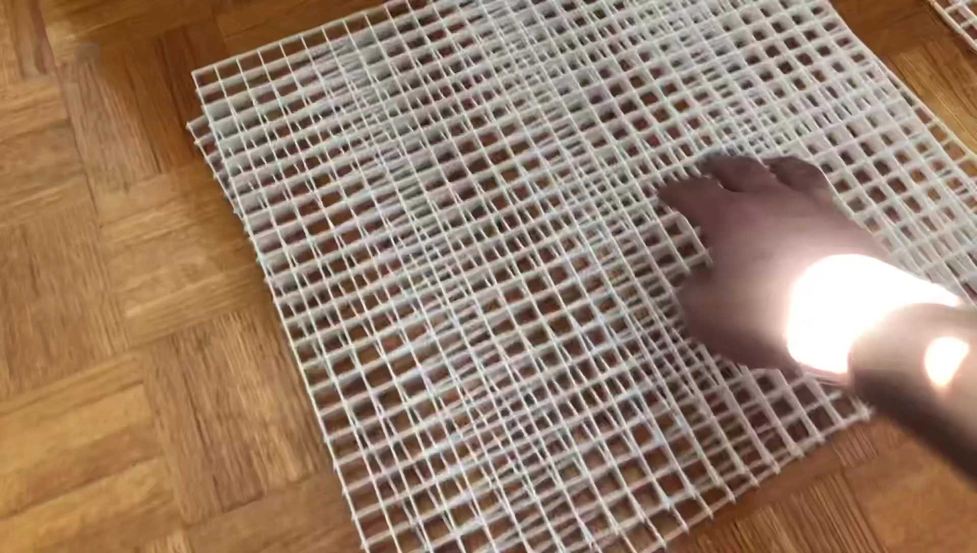 Cutting the three side walls.
