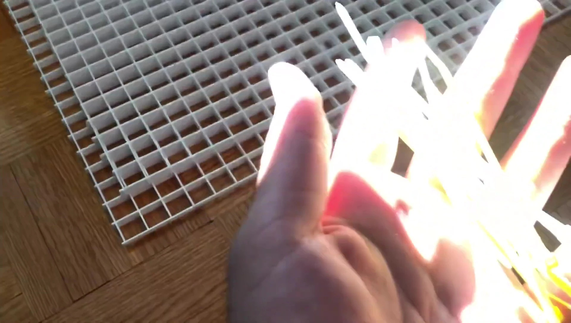 Using zip ties to connect the pieces.