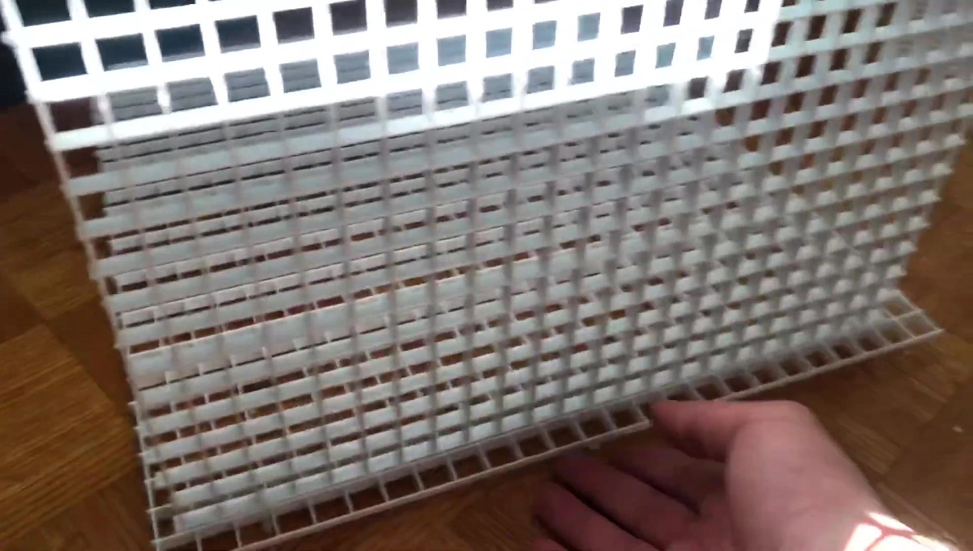 One wall complete, zip ties facing down.