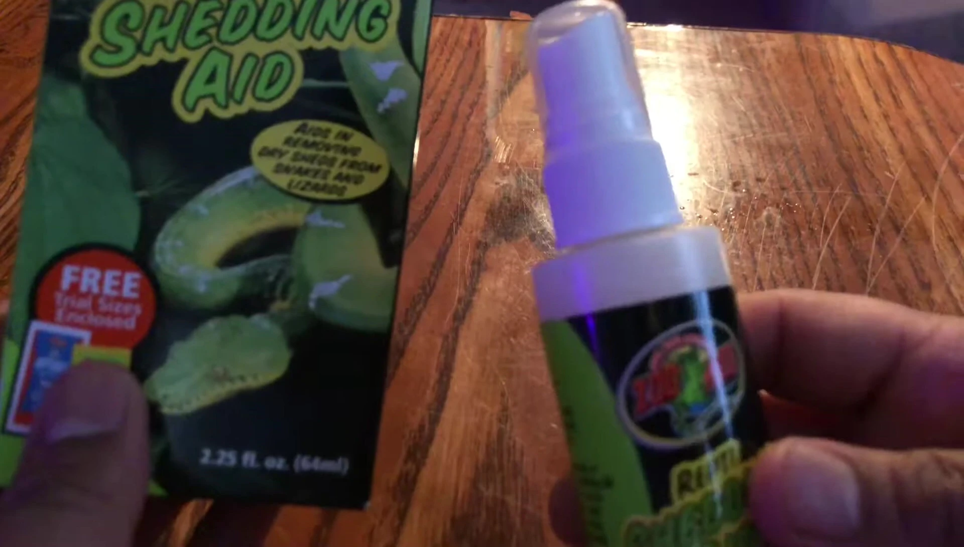 Spraying the reptile