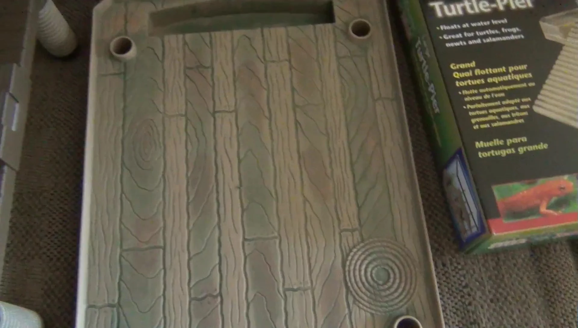 The assembled dock showing the basking area and ramp.