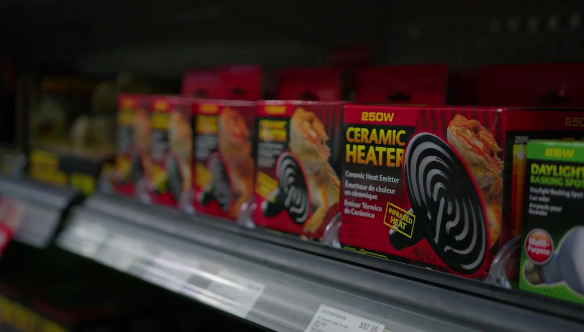 A ceramic heat emitter shown.