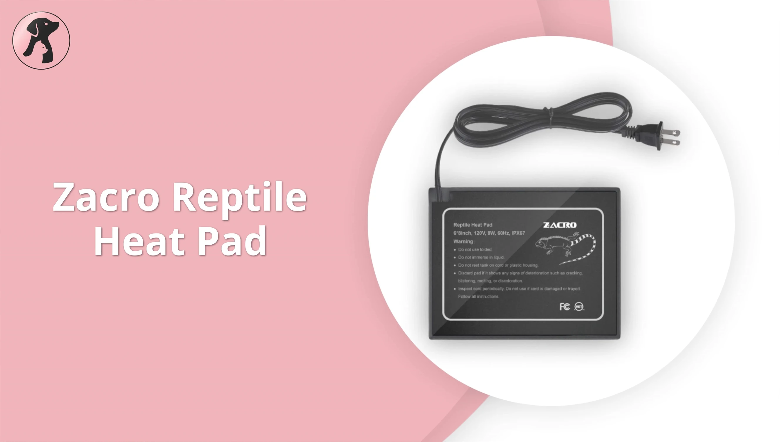 Zacro Reptile Heat Pad package shot.