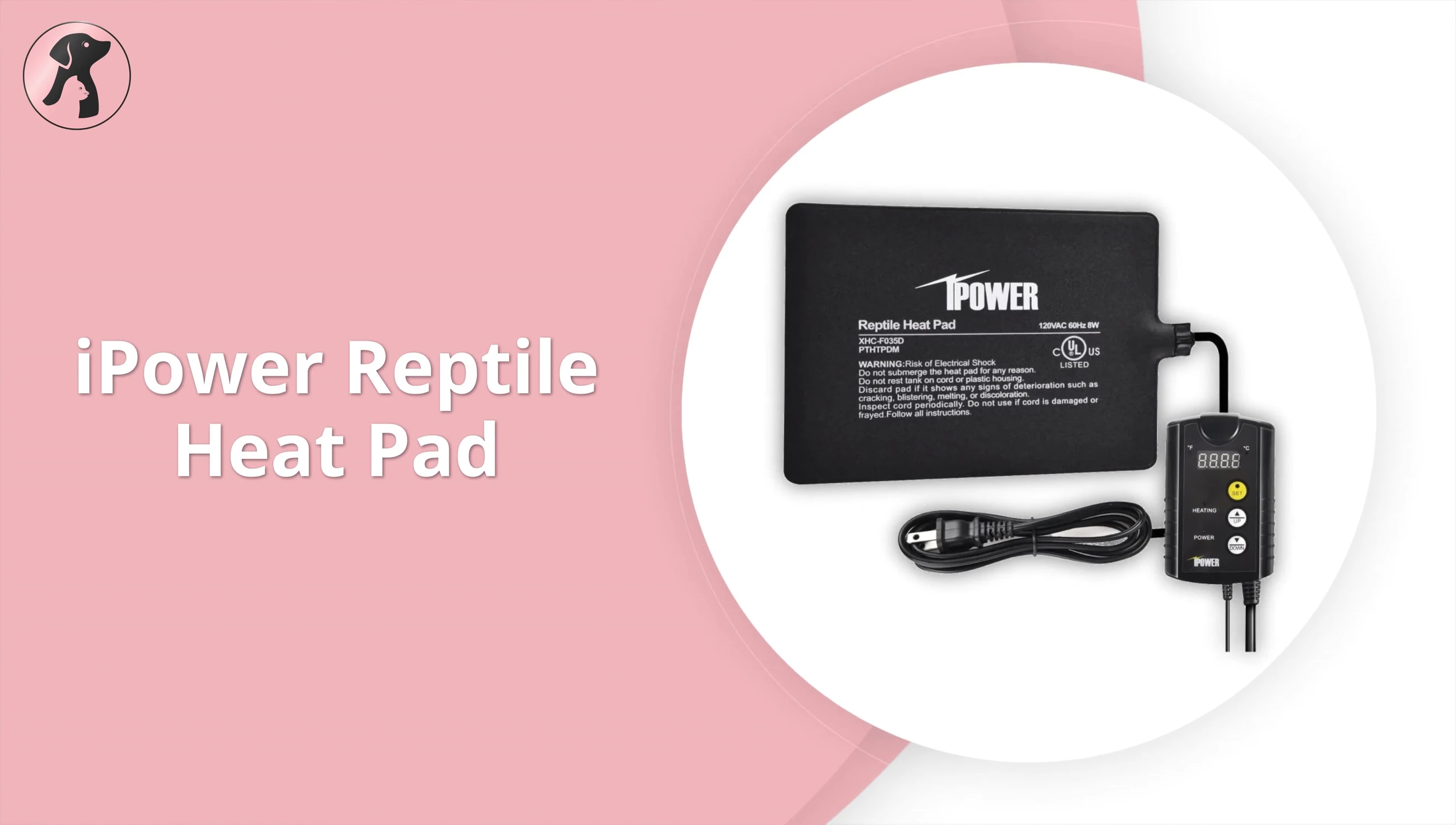 iPower Reptile Heat Pad product packaging.