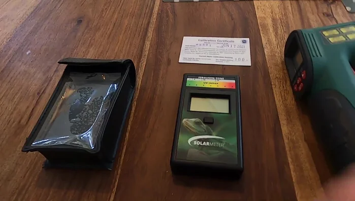 Check UVB levels using a solar meter at the lizard's basking height.