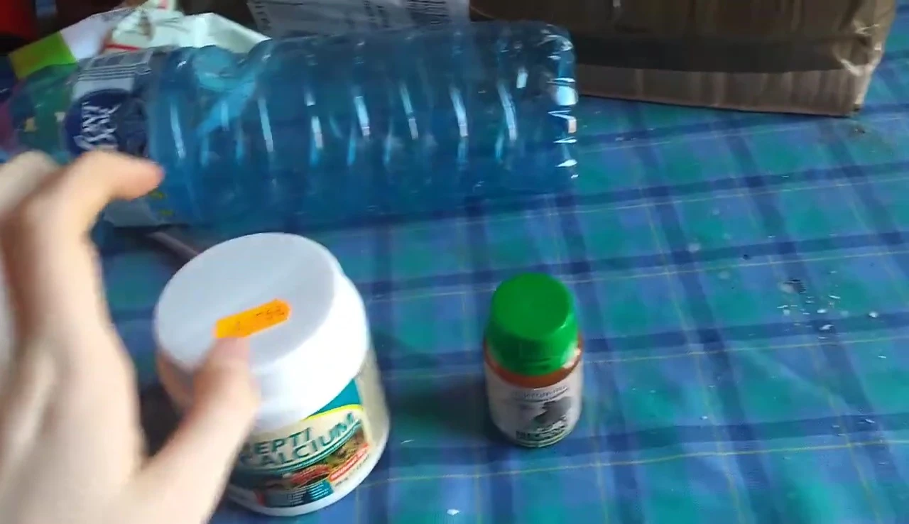 The speaker explaining the dosage of vitamins