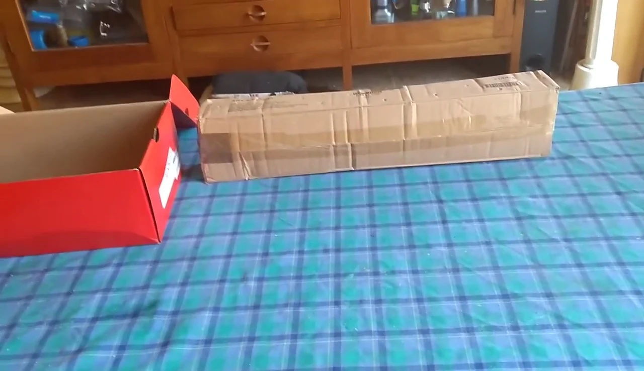 Close-up view of the package containing live mice