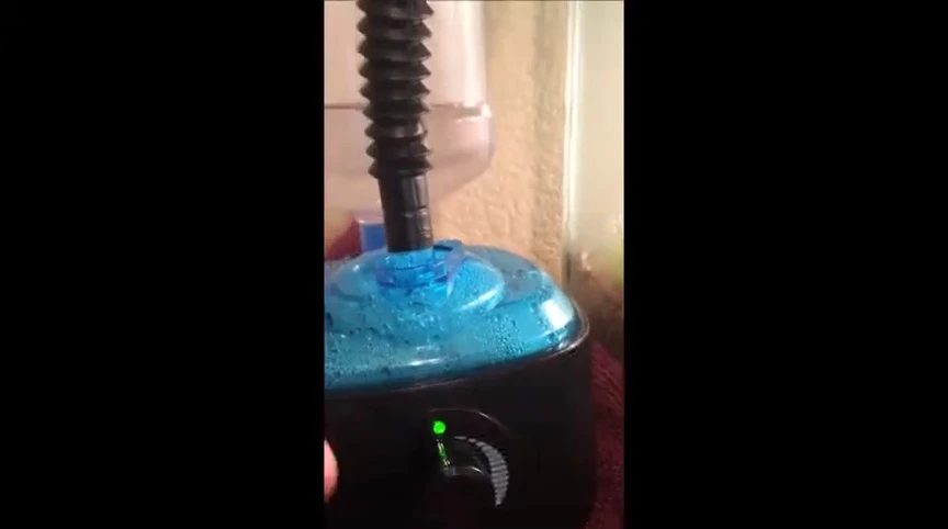 A towel placed under the humidifier to catch any leaks