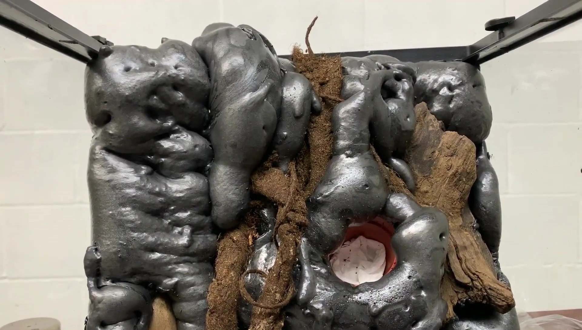 Carving the dried expanding foam