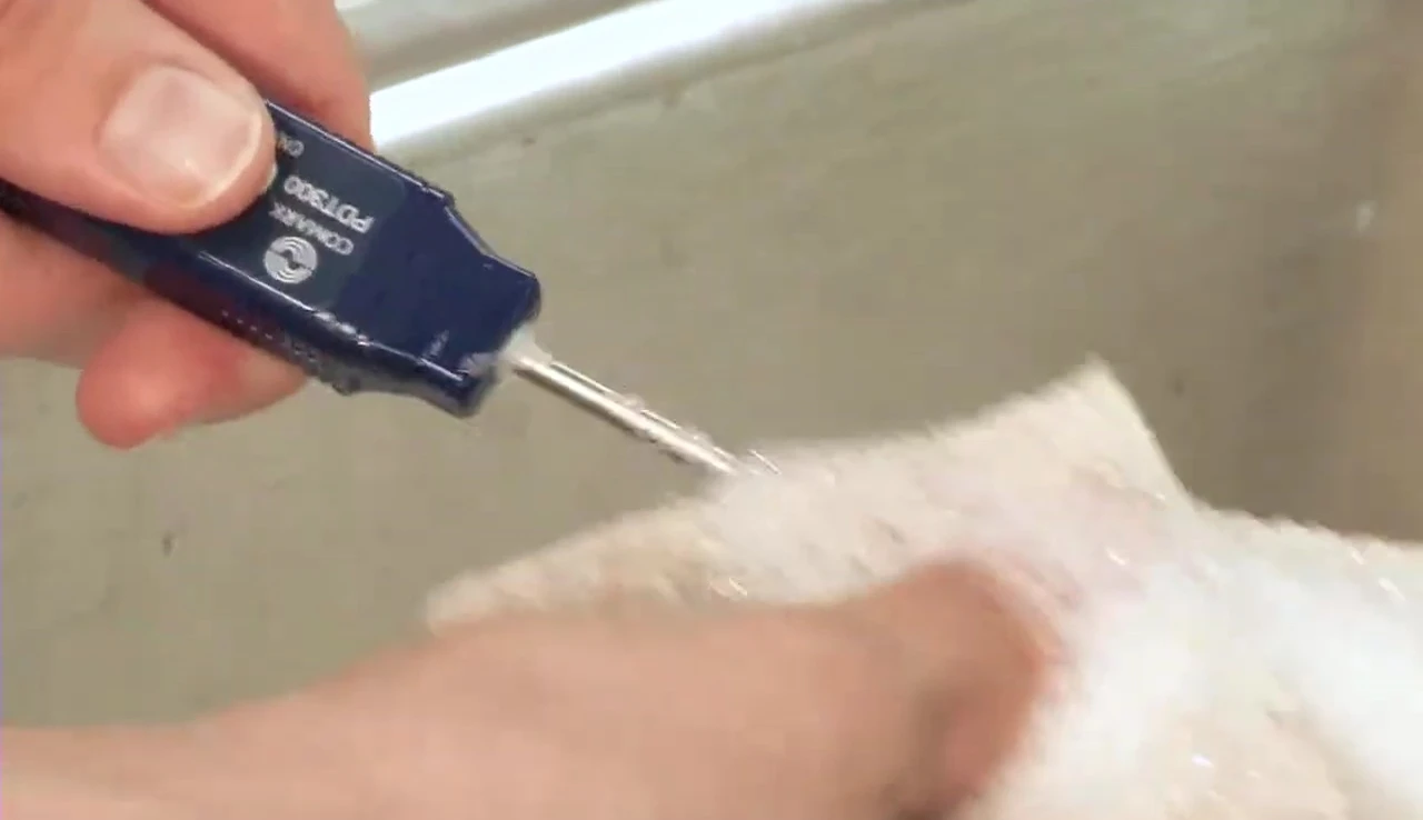 Washing a thermometer