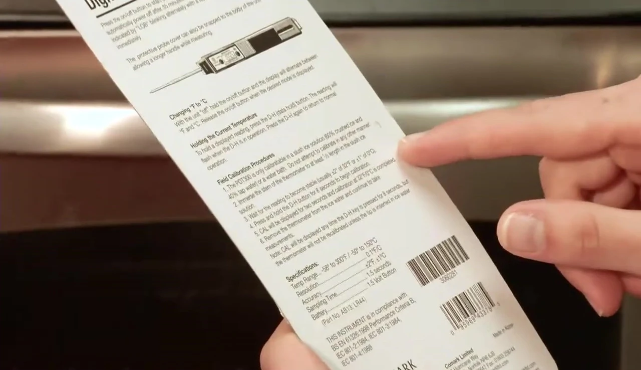 Close up of thermometer being calibrated