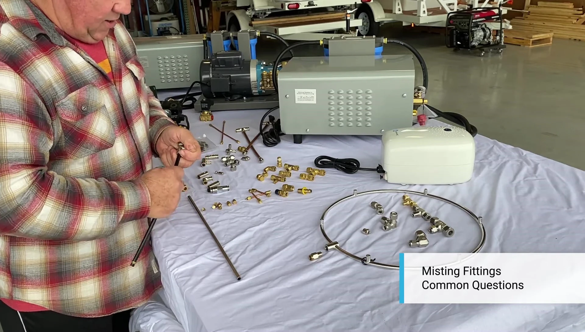 Nylon fitting being disconnected using the push-lock mechanism.