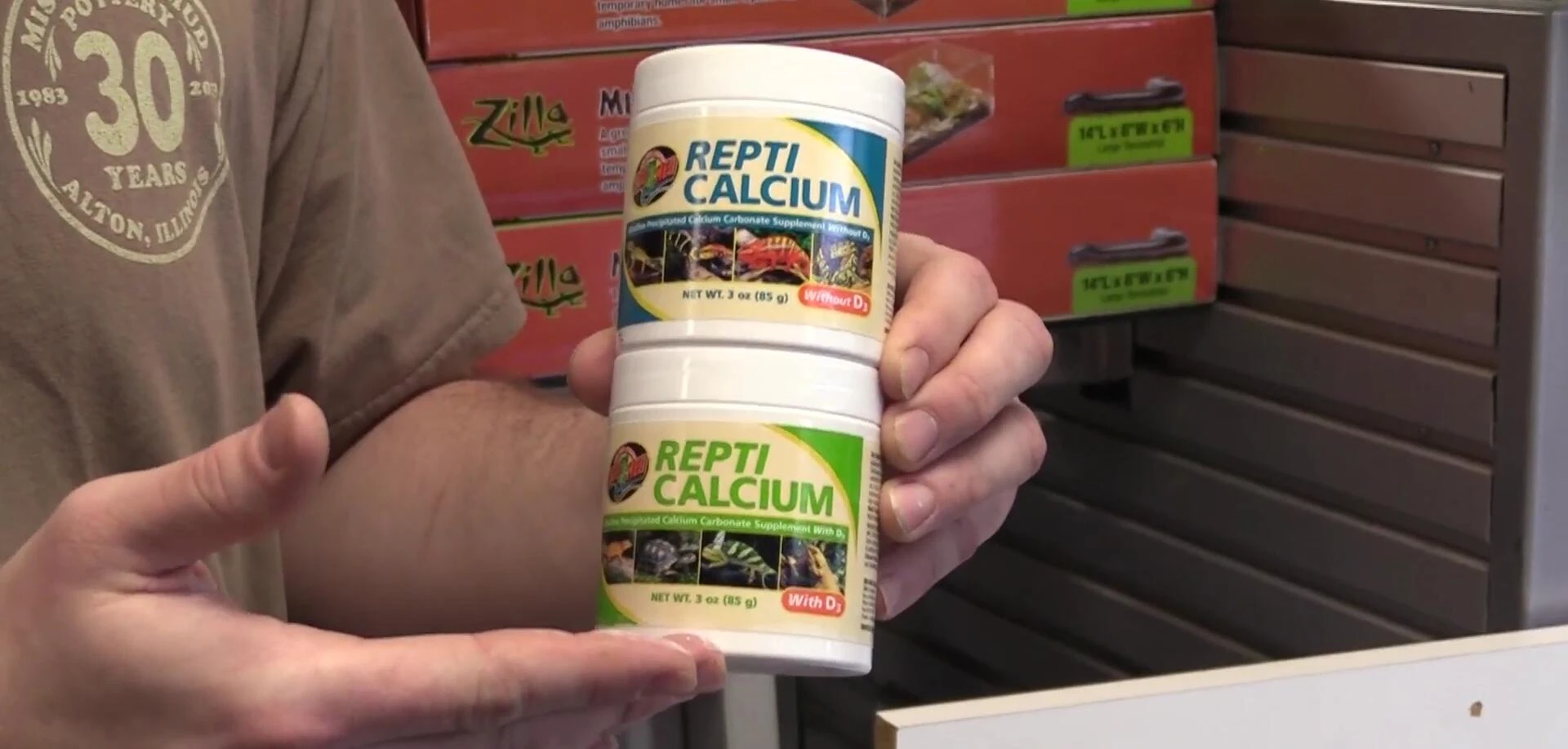 Close up shot highlighting the difference between calcium with and without D3.