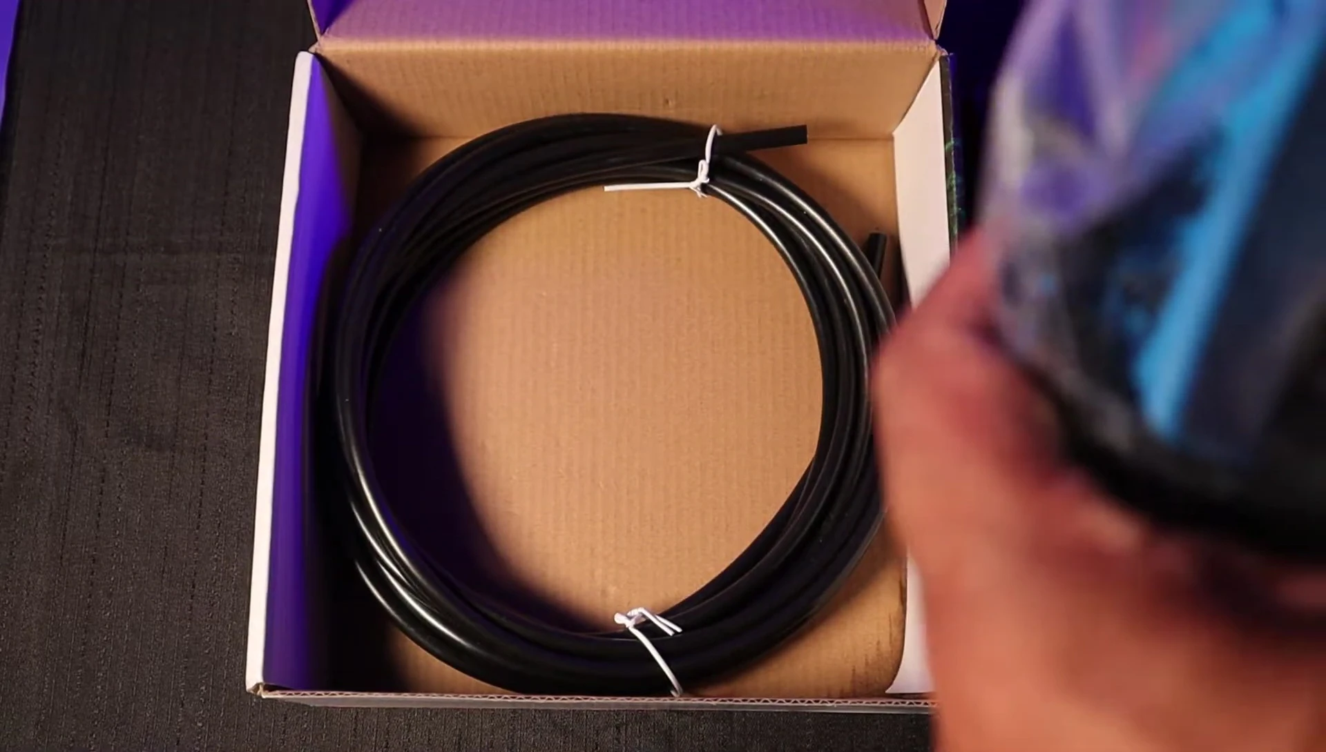 Image showcasing zip ties, pipe cutter and quick-connect fittings.