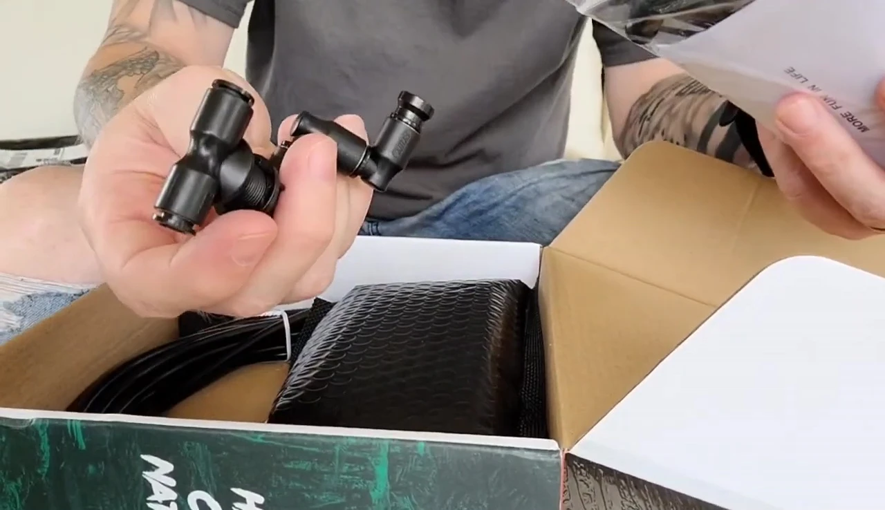 Close up of flexible nozzles and connectors