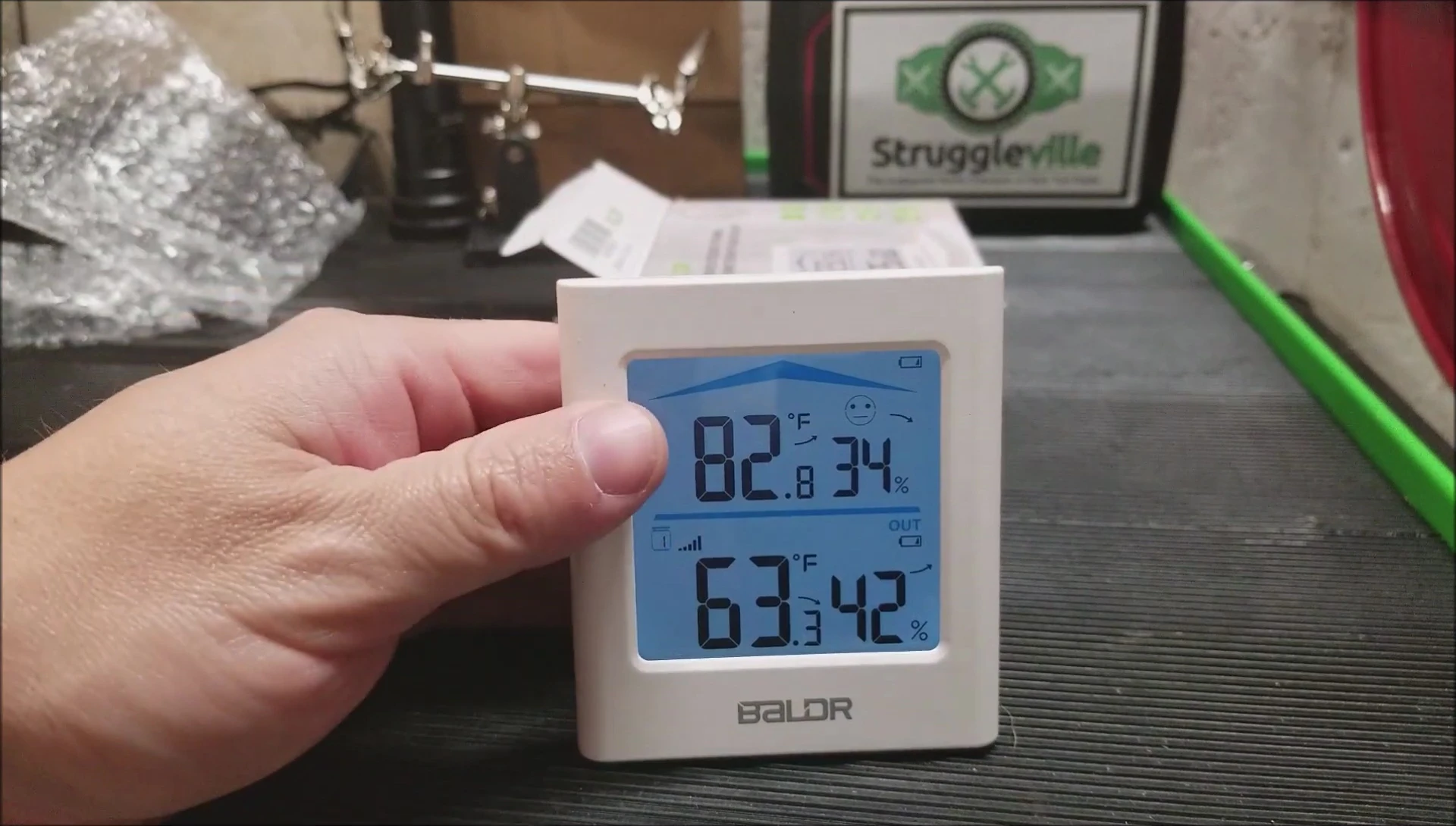 Outdoor sensor mounted for testing.