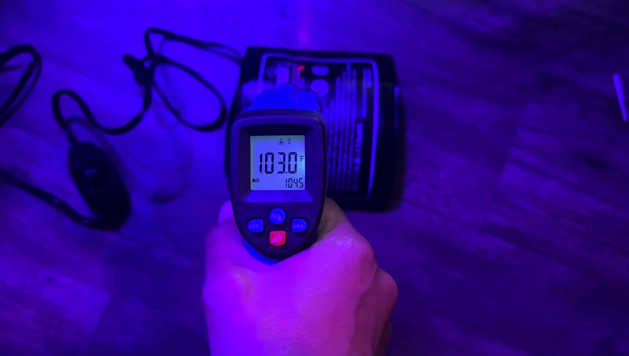 Temperature readings from the heat pad at different settings.