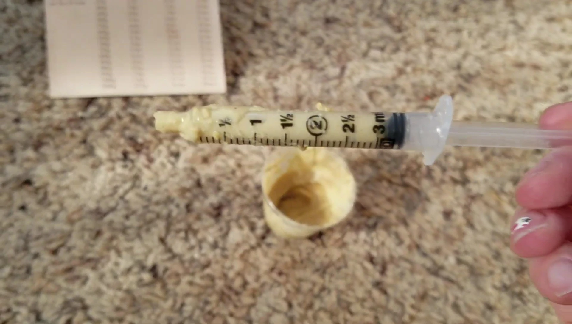 Syringe filled with the Repta-Boost mixture