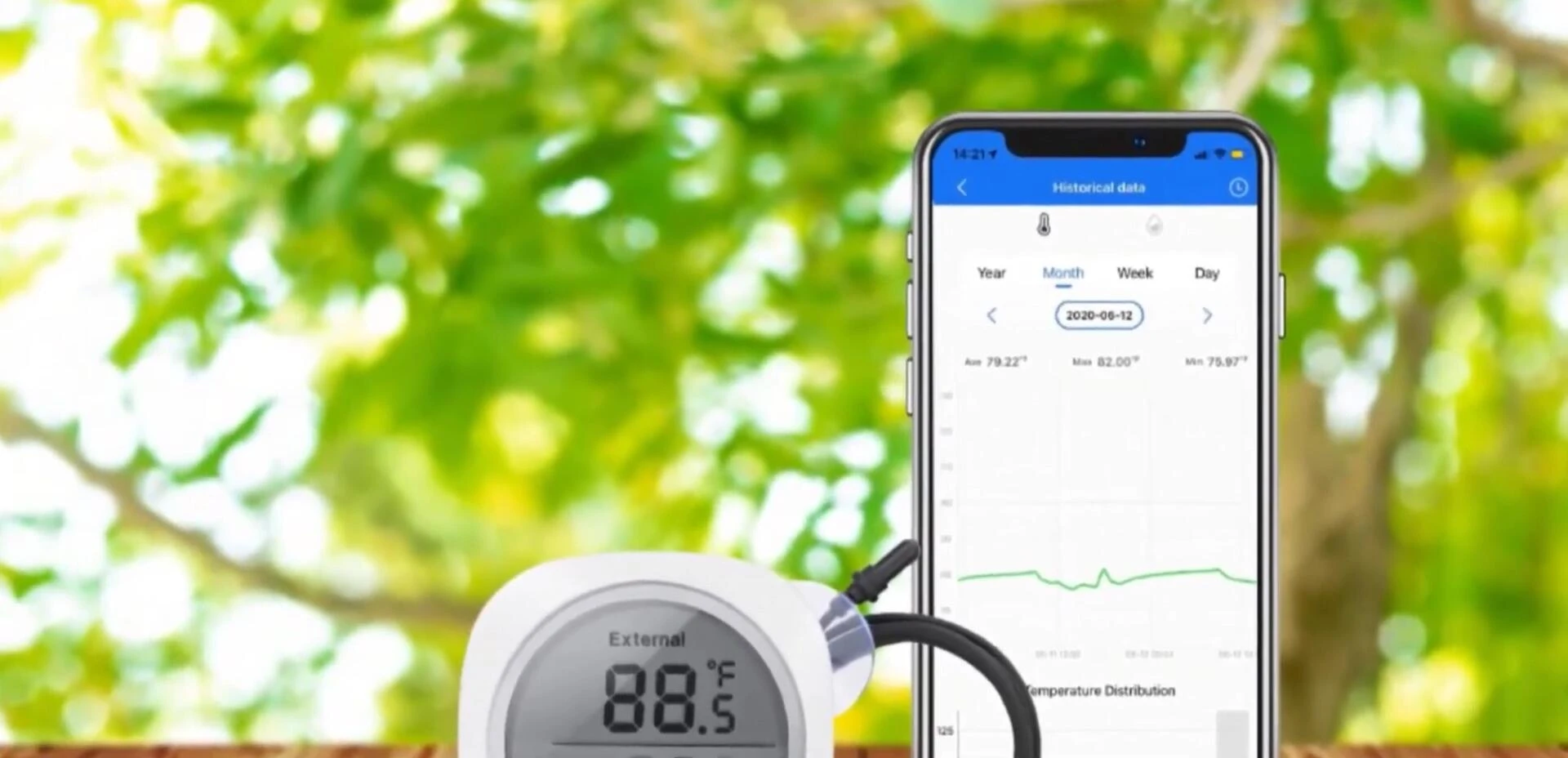 The Inkbird sensor and its data display on a mobile app