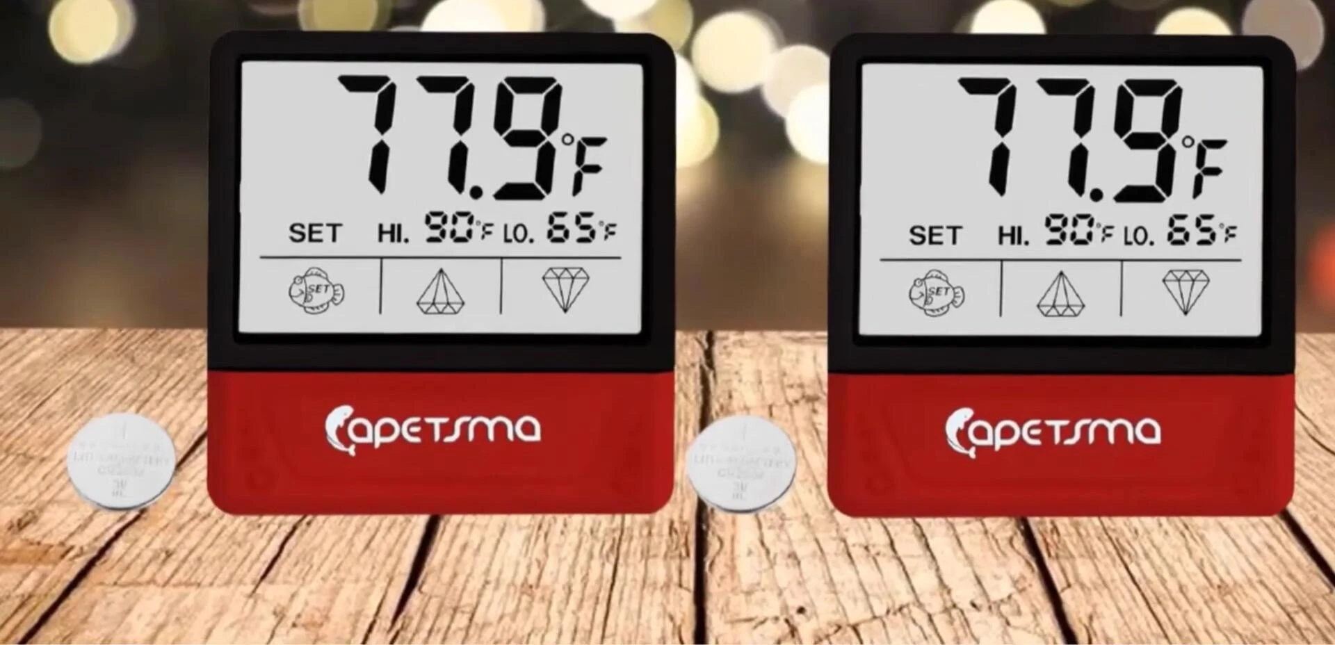 Close-up of the Kappa thermometer's large LCD display