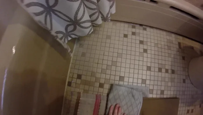 Dry the carpet by shaking and using a towel.