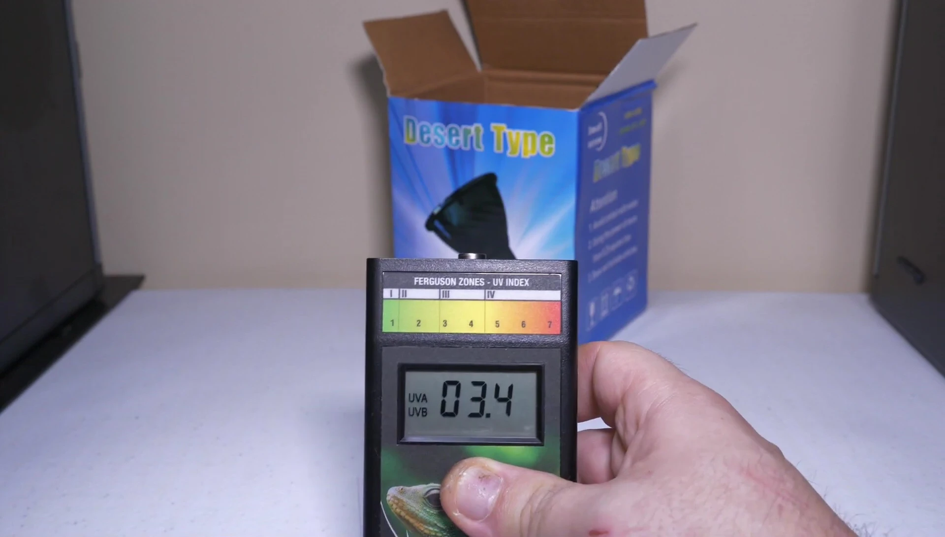 Final screen showing UV index and UVB reading
