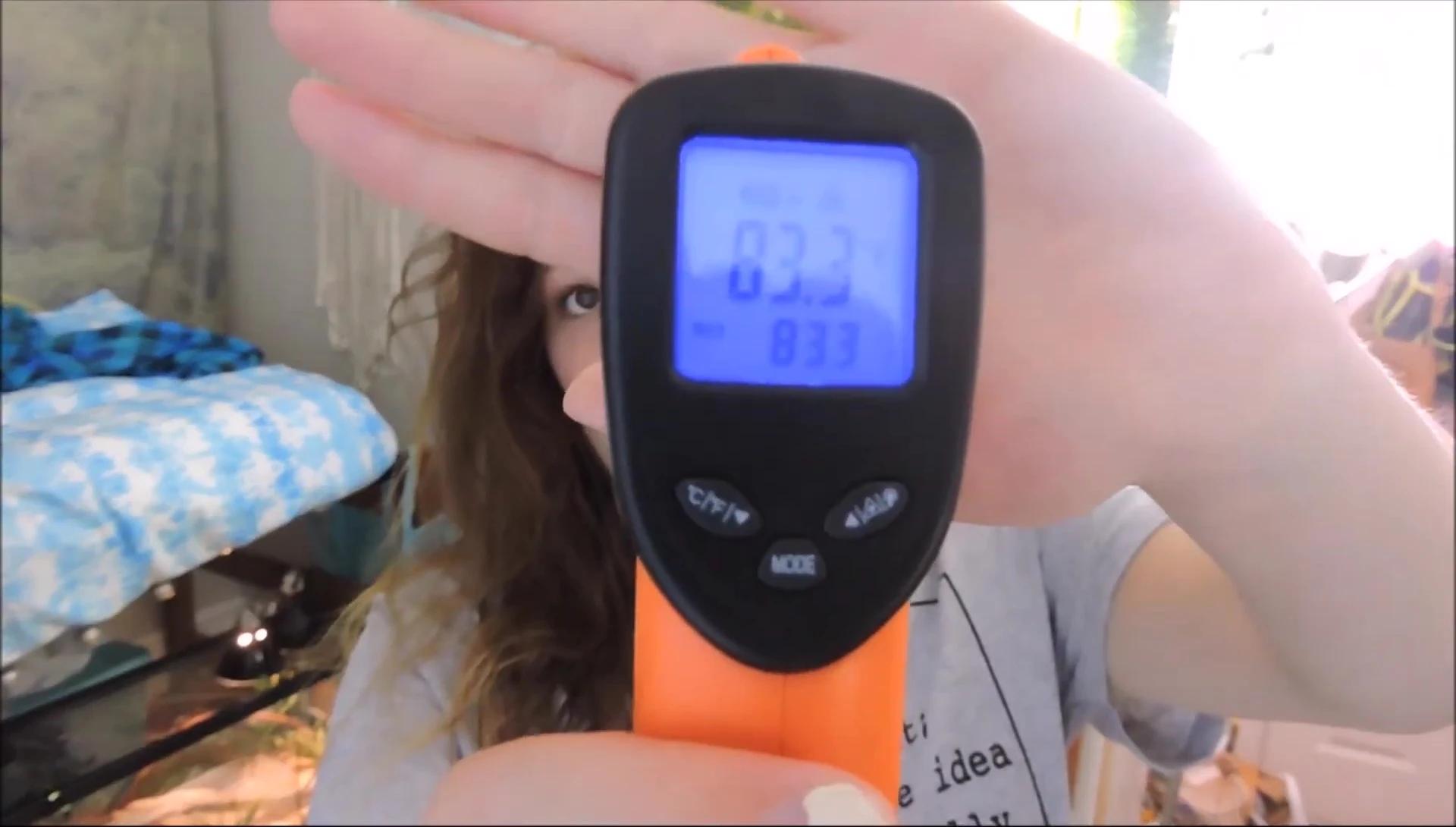 The thermometer's screen