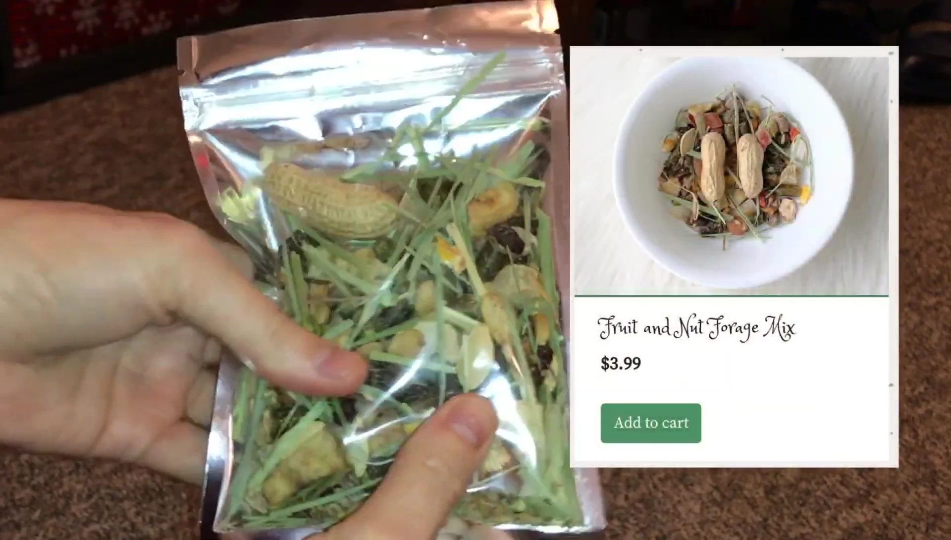 Close-up of the treat mix, showing the variety of ingredients