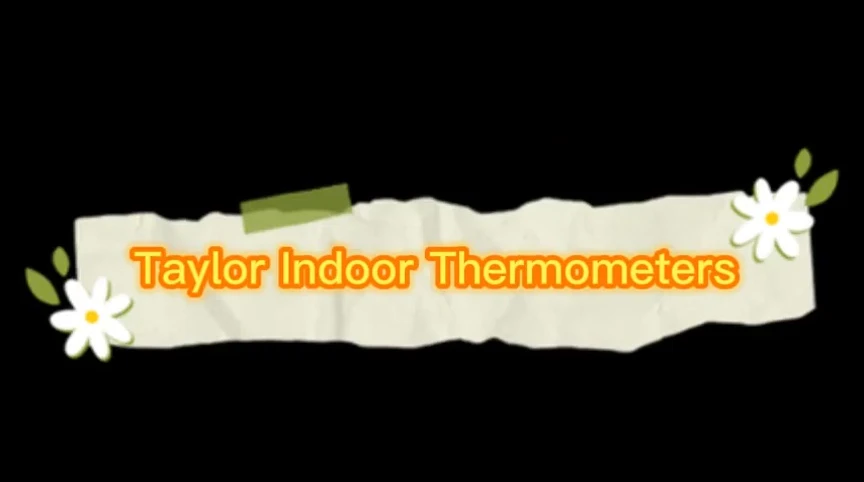The Taylor digital thermometer displaying temperature and humidity levels.