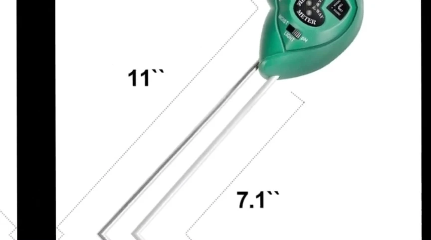 The 3-in-1 soil meter being used outdoors, showcasing its portability.