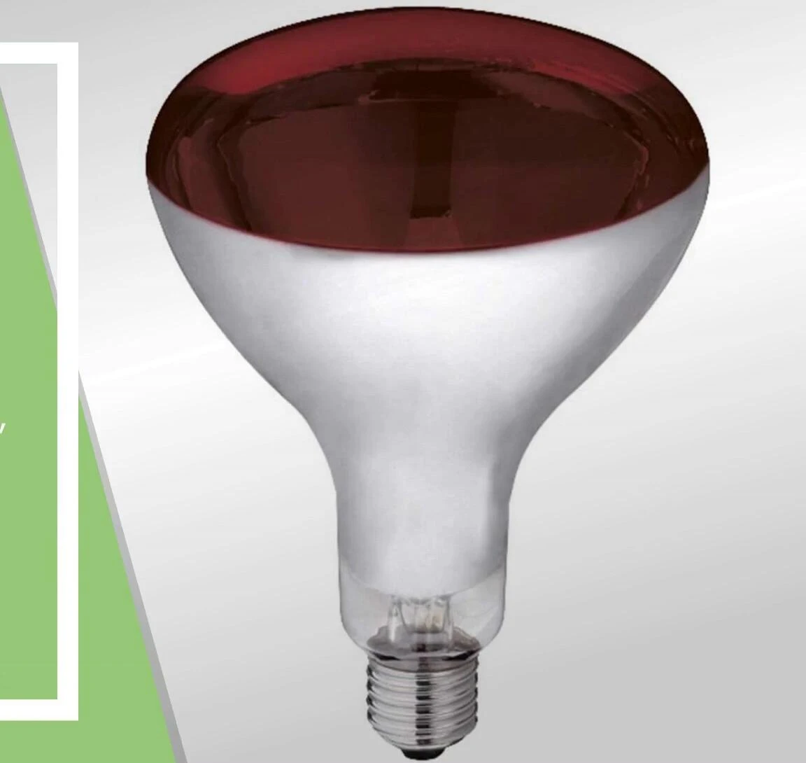 The Kerbl infrared lamp highlighting its robust build and red tempered glass.