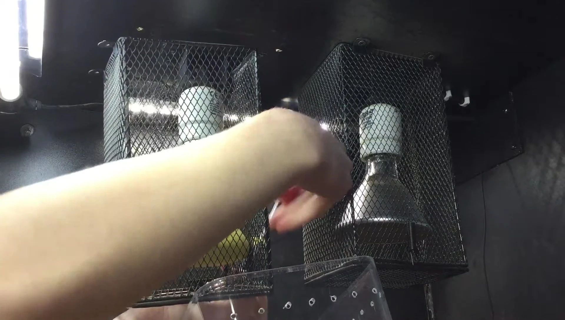 Removing the old ceramic heat emitter and Deep Heat Projector.