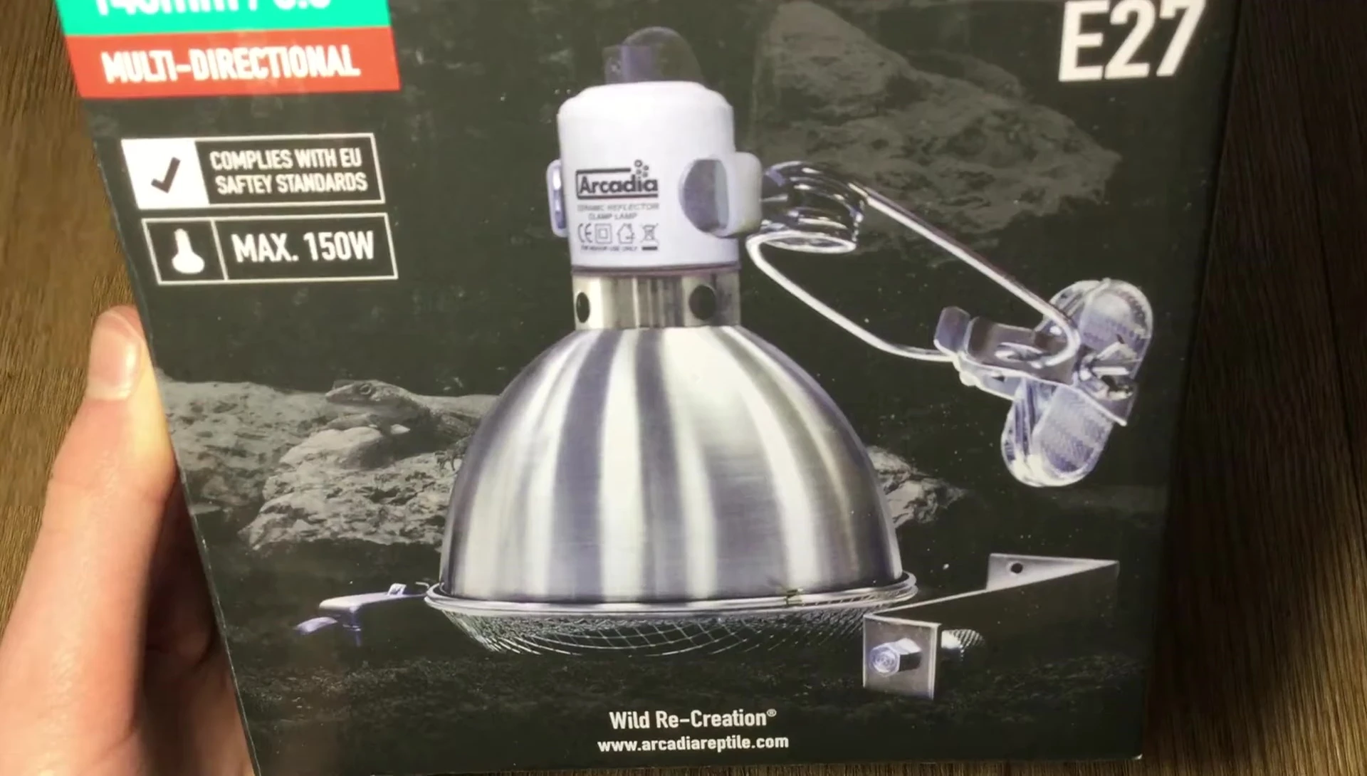 Close-up of the Arcadia reflector dome packaging and components.